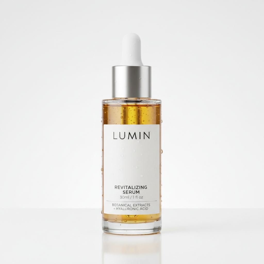 Skincare Serum in elegant glass dropper bottle