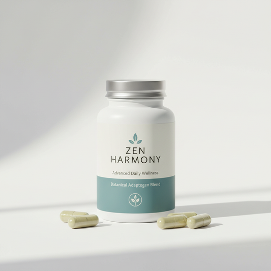 Wellness supplement capsules in a clean white bottle